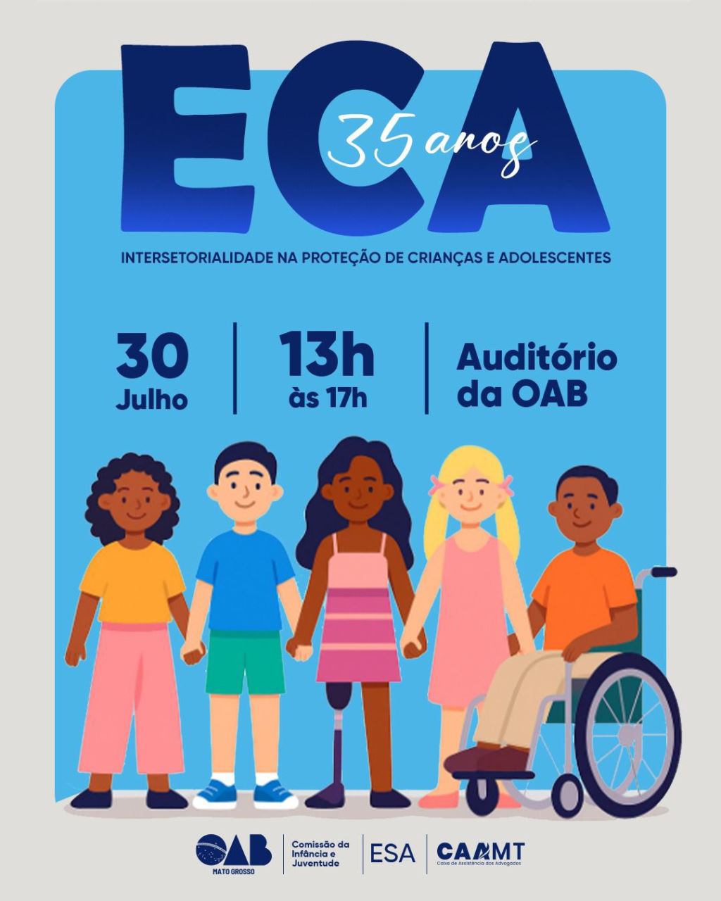 ECA faz 35 anos e a OAB-MT convida advocacia para diálogos com foco na proteção de crianças e adolescentes | Notícia
