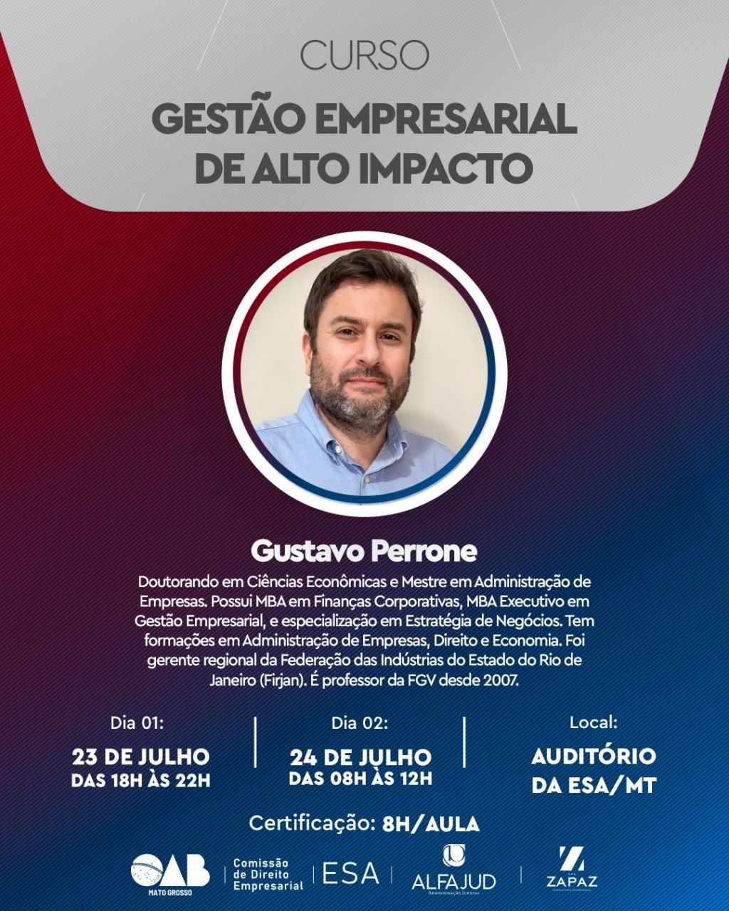 OAB-MT promove Curso de Gestão Empresarial de Alto Impacto | Notícia