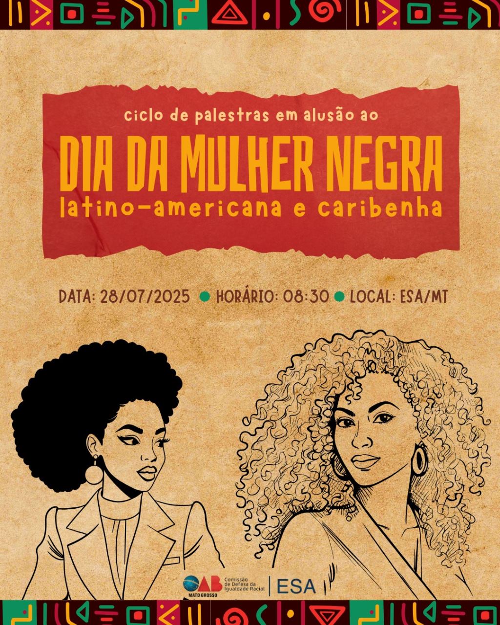 OAB-MT promove ciclo de palestras em alusão ao Dia da Mulher Negra, Latino-Americana e Caribenha | Notícia