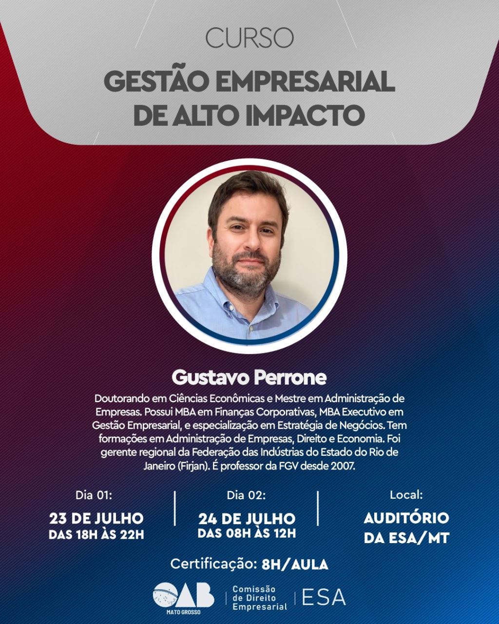 OAB-MT promove curso sobre Gestão Empresarial de Alto Impacto que desvenda universo corporativo | Notícia