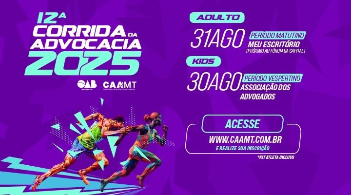 Inscrições abertas para evento que será realizado dias 30 e 31 de agosto em Cuiabá, com provas para adultos e crianças | Notícia
