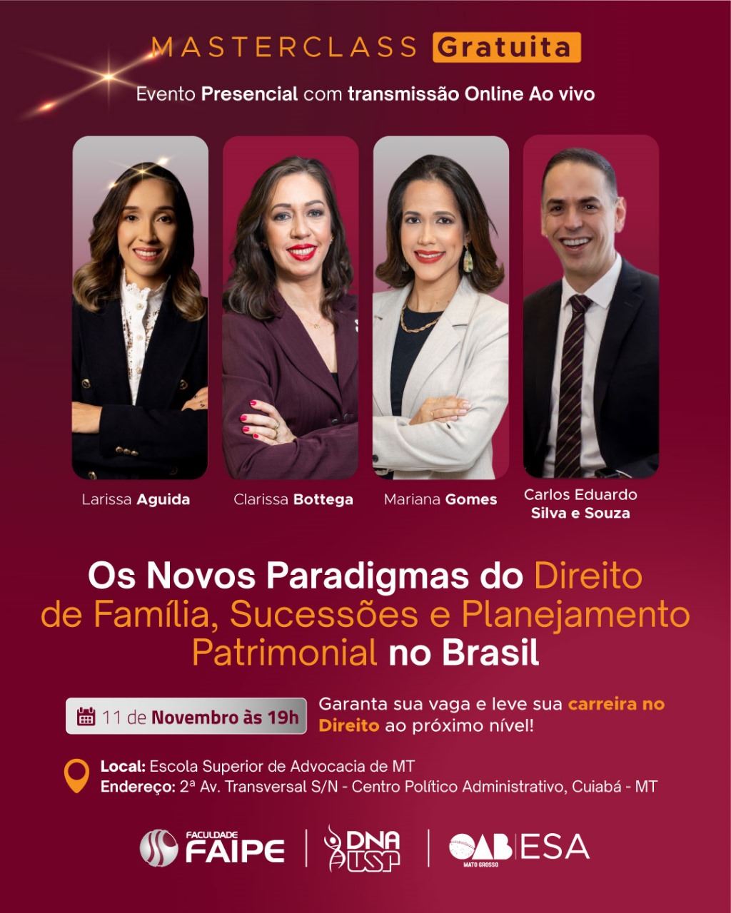 OAB-MT oferece pós virtual em Direito de Família, Sucessões e Holdings Familiares, com aula magna aberta dia 11 | Notícia